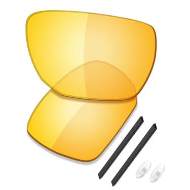 Imagem de SAUCER Lentes de reposição premium e kits de borracha para óculos de sol Oakley Ejector OO4142 High Defense - Amarelo HD