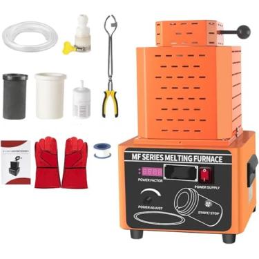 Imagem de Forno De Fusão Elétrico 5000w Forno Elétrico De Fusão De Ouro, Mini Forno De Fusão De Média Frequência Com Cadinho De Grafite, Tempo De Fusão De 3-5min, Kit De Fundição De Metal Para Indúst
