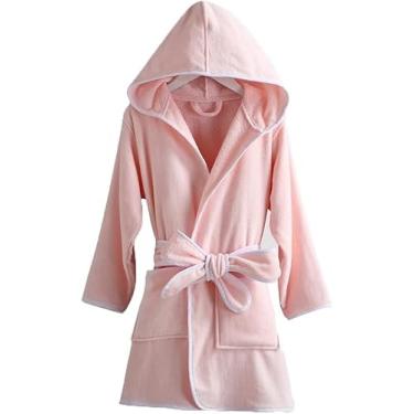 Imagem de Roupão De Banho Com Capuz De Lã Orgânico Para Crianças E Meninas Para Meninos E Meninas Com Cinto, Blue, 7-8 Years