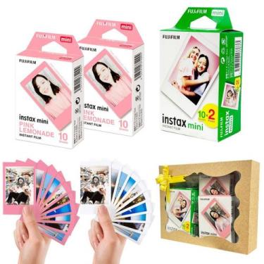Imagem de Filme Instax Mini 20 Fotos + 20 Fotos Rosa Lemonade Com Caixa De Prese