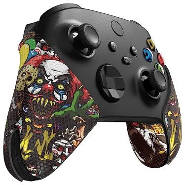 Imagem de eXtremeRate Punho Antiderrapante E Absorvente De Suor Playvital Para Controle Sem Fio Xbox Core, Almofadas Borracha Macia Texturizadas Profissionais Manoplas Série X/S - Scary Party