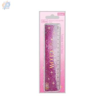 Imagem de Régua 15 Cm Acrilica Tilibra Glitter Let It Glow