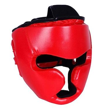 Imagem de UGPLM Capacete Sparring Capacete Mma Karate Sparring Profissional Taekwondo Proteção Facial Proteção Leve Capacete de Kickboxing, vermelho M