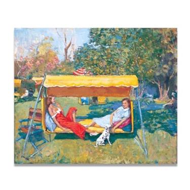 Imagem de Estrelas na luz do sol John Lavery Classic Realist Portrait & War Scene Canvas Art – Decoração de parede de arte irlandesa para casa 39,98 x 48 cm Un Framed