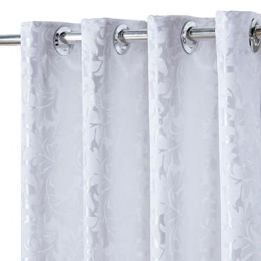 Imagem de Cortina Jacquardl Sala Quarto 4,00x2,70m Semi Blackout Luxo Moderno (Branco, 2,70X2,30m)