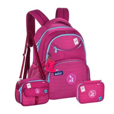 Imagem de Kit Mochila Costas Luluca Escolar Lancheira E Estojo - Rosa