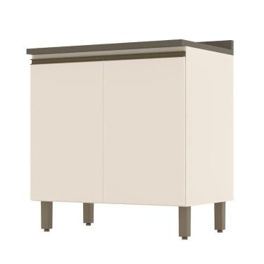 Imagem de Balcão 2 Portas 80cm Off White-duna Com Tampo Connect - Móveis Henn Off White-duna