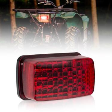 Imagem de Lanterna traseira de LED para quadriciclo com lente vermelha ATV luzes de freio compatíveis com Yamaha Rhino Grizzly Kodiak Wolverine Bruin Banshee Big Bear Viking, substituição para 5KM-8472C-10-00