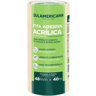 Imagem de Kit 4 Rolos Fita Adesiva Acrilica 48X40 Sulamericana