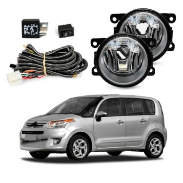 Imagem de Kit Farol de Milha para C3 Picasso 2013 a 2015 Completo com Chicote Botão e Relê Auxiliar Neblina