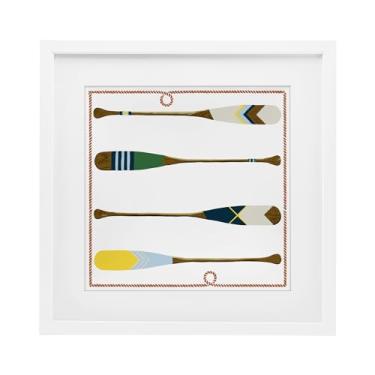 Imagem de Stupell Industries Impressão emoldurada branca com quatro remos padronizados sob o vidro por Radhika Modi, 33 x 33