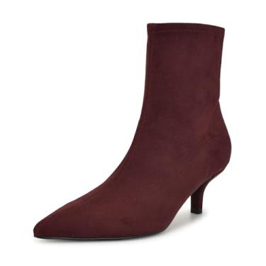 Imagem de Nine West Bota feminina Tabbie no tornozelo, Vermelho escuro 600, 41