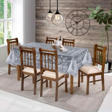 Imagem de Toalha De Mesa Renda 6 Lugares Branca Coqueiro 1,60x2,00cm Retangular 