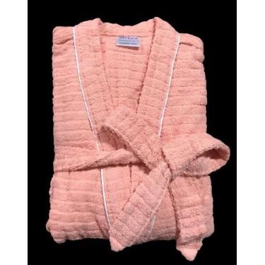 Imagem de Roupão de Banho Briza Atoalhado Adulto c/ Viés 100% Algodão Manga Curt