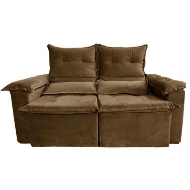 Imagem de Sofá Pequim 2 Lugares Retrátil e Reclinável 180cm Tecido Suede União C