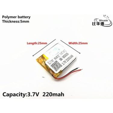 Imagem de Bateria 3.7v 220 Mah 5mm X25mm X25mm 2 Fios 502525 - bgb
