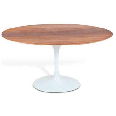 Imagem de Mesa Saarinen Oval Imbuia 120x80cm - Base Branca - mgsaarinen