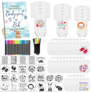 Imagem de Bodysuit Baby Bib Bodysuit, conjunto de chá de bebê Sytuhete, 82 unida