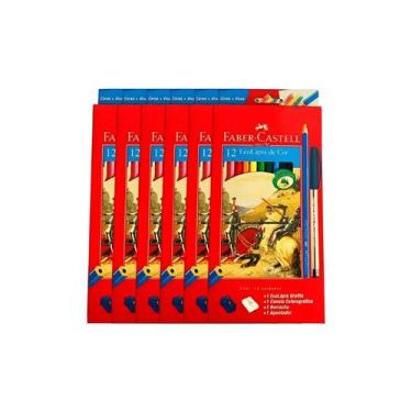 Imagem de Kit Lápis de Cor 12 cores - 6 Peças - Faber Castell