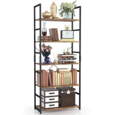Imagem de Estante de livros NUMENN, 5 níveis de altura, armazenamento, estilo vi