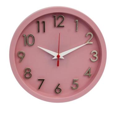 Imagem de Relógio de Parede 3D Grande Decorativo com Mecanismo Silencioso em Dourado, Preto, Branco, Cinza, Rosa, Azul e Verde - Relógios de Parede para Cozinha, Sala e Quarto(Rosa)