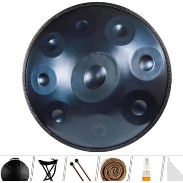 Imagem de 9-12 Notas 22inch Purple Performer Em Ré Menor 432hz Handpan Steel Drum Com Suporte De Handpan, Caixa De Handpan, Purple, 9 tones