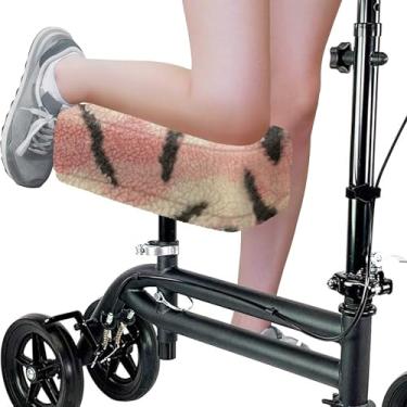 Imagem de SPRING SEAON Capa de almofada de trotinete de joelho para adultos, almofada macia de pelúcia confortável para scooters de joelho e acessórios para alívio da dor (camuflagem rosa)