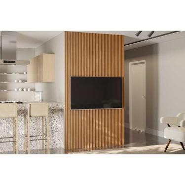 Imagem de Painel p/ Banheiro até 60 Pol Modular 1.4 Ripado 141x250cm Nature Fosco - Linea Brasil