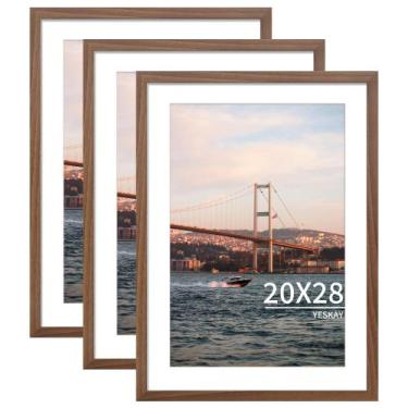 Imagem de Porta-retratos YESKAY Brown 20x28cm Conjunto de 3 para foto de 16x24cm