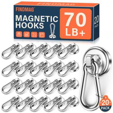 Imagem de Ganchos magnéticos FINDMAG, mosquetão giratório de neodímio, pacote co