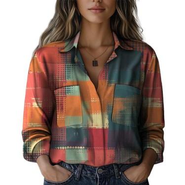 Imagem de Blusa Domirica Business Shirts Feminina Plus Size Floral 3GG