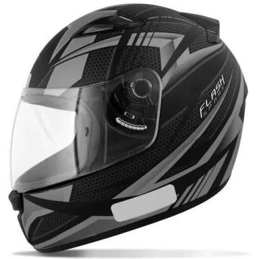 Imagem de Capacete Ebf New Spark Flash Preto e Prata, 60