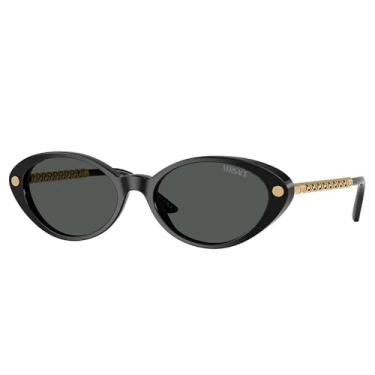 Imagem de Versace Óculos de sol femininos armação preta, lentes cinza escuro, 54 mm, Preto, Large