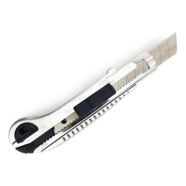 Imagem de Estilete Profissional Metal 5 Lâminas 10Cm Com Trava