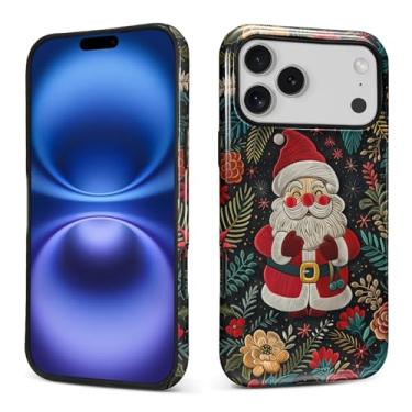 Imagem de Kapadiy Capa para iPhone 17 Pro Max, o adorável design de Papai Noel Natal híbrido proteção dupla de silicone rígido PC à prova de choque capa protetora fina antiarranhões para homens e mulheres