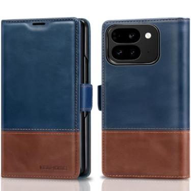 Imagem de KEZiHOME Capa para Google Pixel 10 Pro Fold, capa carteira de couro genuíno com compartimento para cartão [bloqueio RFID] suporte magnético Filio capa protetora para celular para Pixel 10 Pro Fold