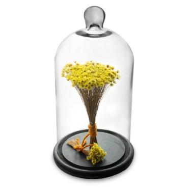 Imagem de Arranjo de Flores Secas Sempre Viva na Cupula - Pense Flores, Amarelo
