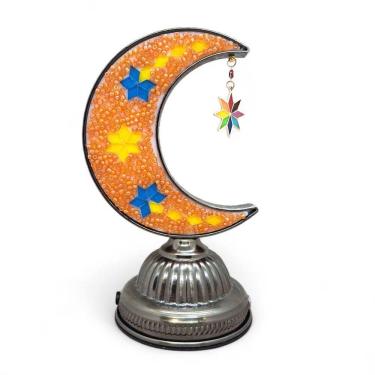 Imagem de Abajur Turco Lua Laranja Iluminação LED Sem Fio 23 cm