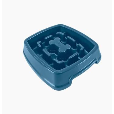 Imagem de Comedouro Lento Anti-Stress para Cães e Gatos | Comedouro Interativo Educativo Funcional Labirinto Pet | Resistente, Atóxico e Lavável (Azul, 1200ml)