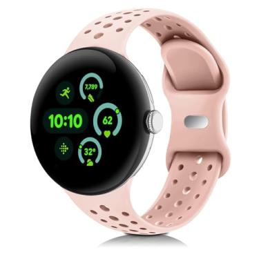 Imagem de HAYONLIY Pulseiras esportivas compatíveis com Google Pixel Watch 4/3/2/1 41 mm e 45 mm, pulseira respirável de substituição de silicone macio para mulheres e homens
