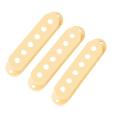 Imagem de Banworks Conjunto de capas de captador SSS de 50 mm/50 mm/52 mm, capas de captador de bobina única de plástico para guitarras elétricas modernas Stratocaster Squier Strat ST SQ, pacote com 3 JT/SYQG