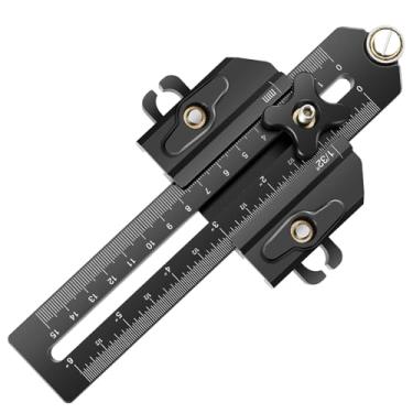 Imagem de Guia de gabarito de serra de mesa fina para fazer cortes repetitivos de tiras estreitas, guia de rasgo fino rápido de liga de alumínio para ferramenta de marcenaria