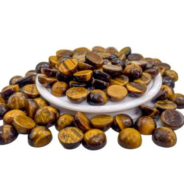 Imagem de Pedra Olho de Tigre - Cabochão (10mm / 10 peças) pedras naturais - Pis