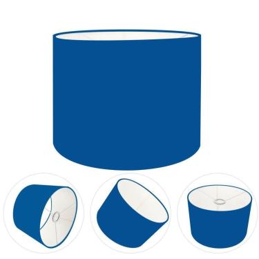 Imagem de Cúpula Abajur E Luminária Cilíndrica Vivare Cp-7011 ø30x21cm - Bocal Nacional Azul-marinho