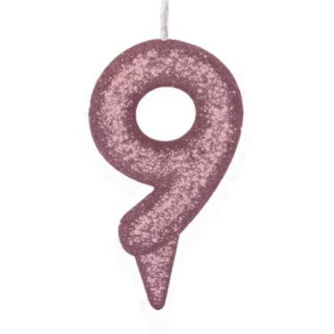 Imagem de Vela De Aniversário Número Magic Glitter Rose Gold - PartiuFesta