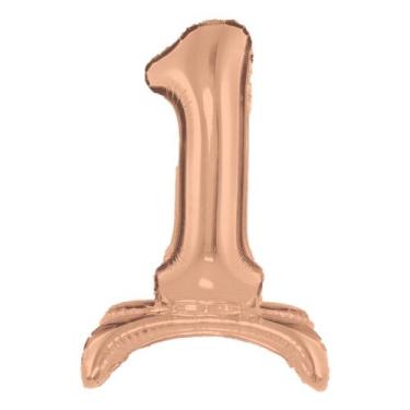 Imagem de Balão Gigante Rose Gold Metalizado Com Base Para Chão 75 - PartiuFesta