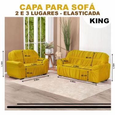 Imagem de Capa para Sofá King Elasticada Lisa 2 E 3 Lugares - Lenharo Enxovais, 