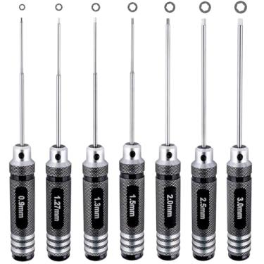 Imagem de Conjunto de chaves de fenda sextavadas 0,9 mm 1,27 mm 1,3 mm 1,5 mm 2,0 mm 2,5 mm 3,0 mm 7 peças chave hexagonal Allen conjunto de ferramentas para RC carro RC drone RC barco RC helicóptero RC modelos