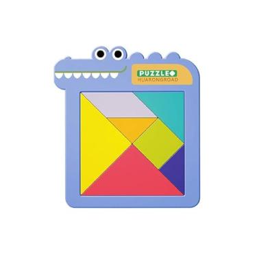 Imagem de shenhailan Dementia Activities for Seniors, Tangram Puzzle Travel Game Gifts for Dementia Patients (Tangram, Blue) 99-2