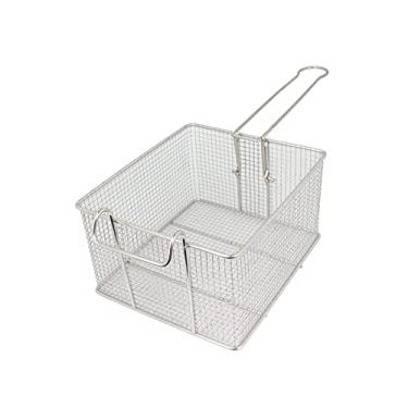Imagem de Cesto de fritura peneira de fritura de aço inoxidável, filtro quadrado, cabo longo, ferramenta de cozinha, filtro de resíduos de óleo, café, pó, macarrão, fritura, vegetais, drenagem, cesta, fritura